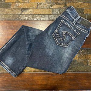 Silver Jeans Suki Mid Straight, distressed